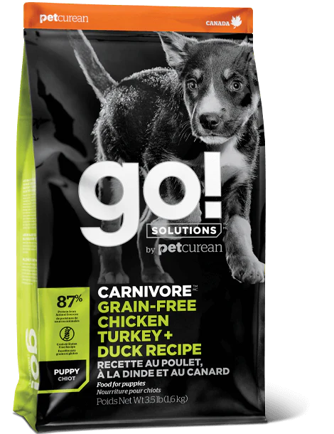 PetCurean GO! Solution - Chiot - Carnivore - Poulet, Dinde et Canard - Sans Grains