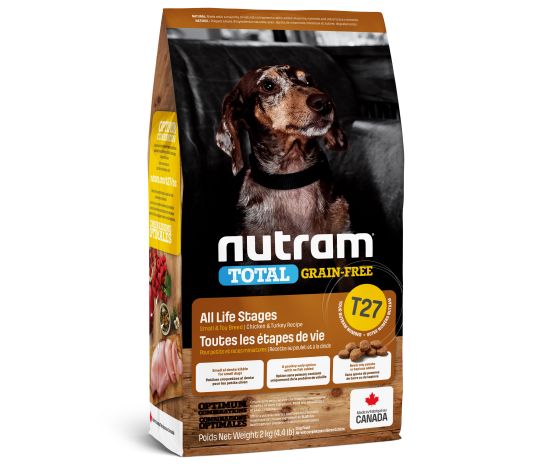 Nutram - Total T27 - Sans Grains - Poulet et Dinde - Petite Race - Chien