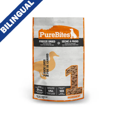 PureBites - Gâteries Séchées à Froid - Dressage - Foie de Canard - 74g - Chien