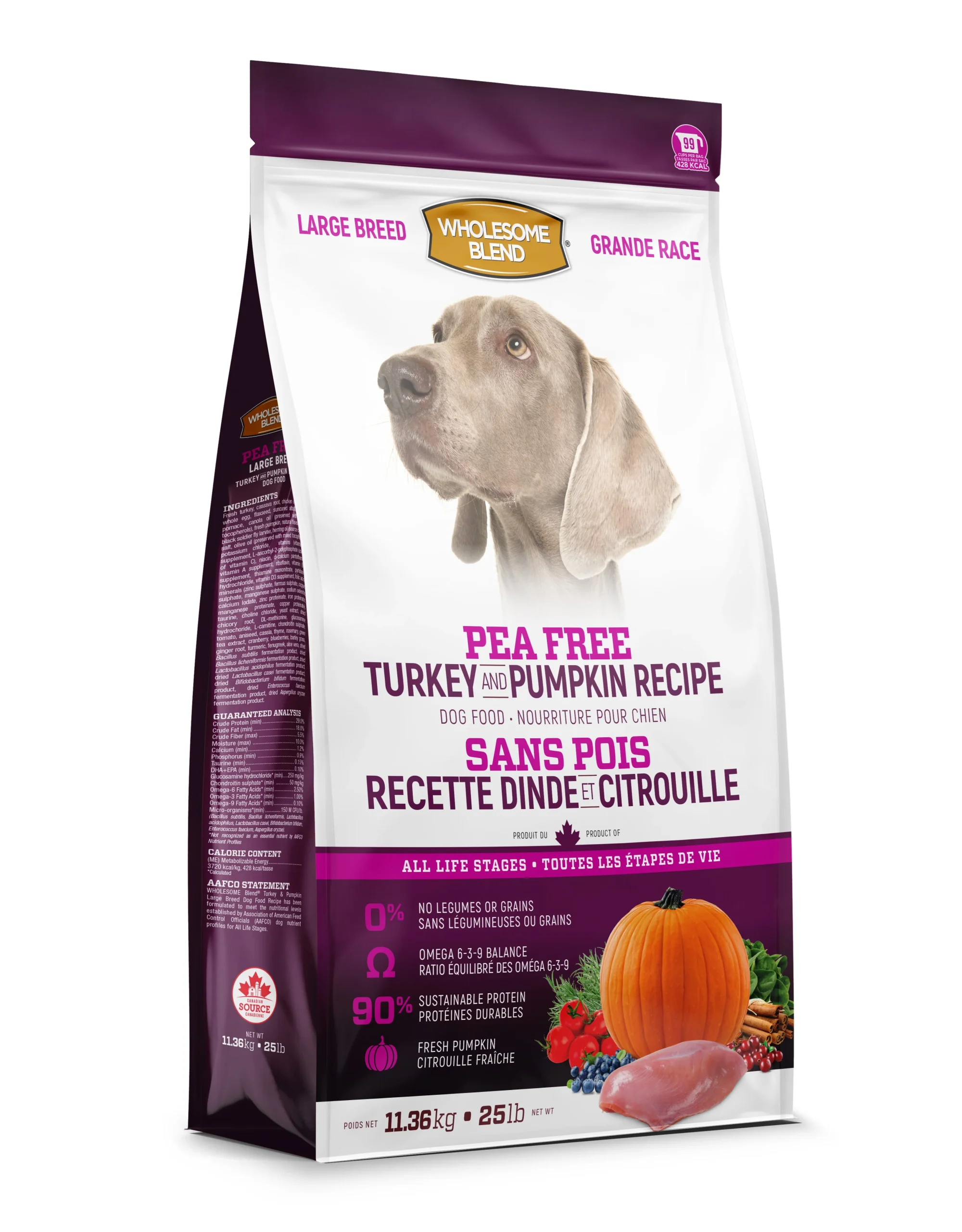 Wholesome Blend - Dinde et Citrouille - Grande Race - Sans Pois - Chien
